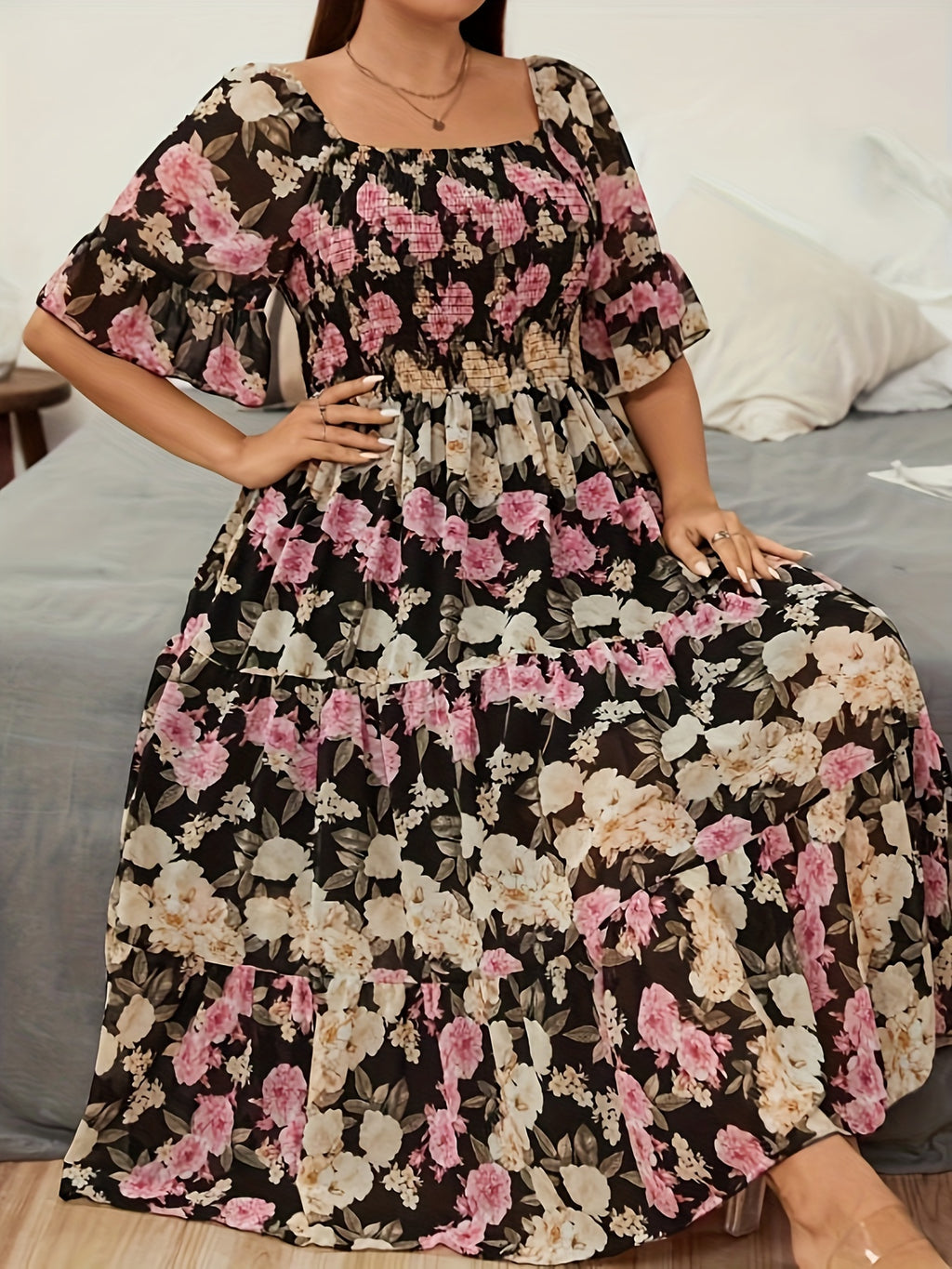 Plus Size Floral Haven Maxi Dress