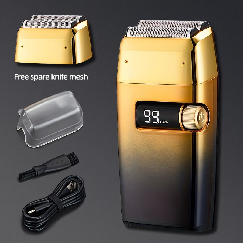 MIGUAN 2-in-1 Sleek Golden Electric Foil & Bald Shaver Trimmer