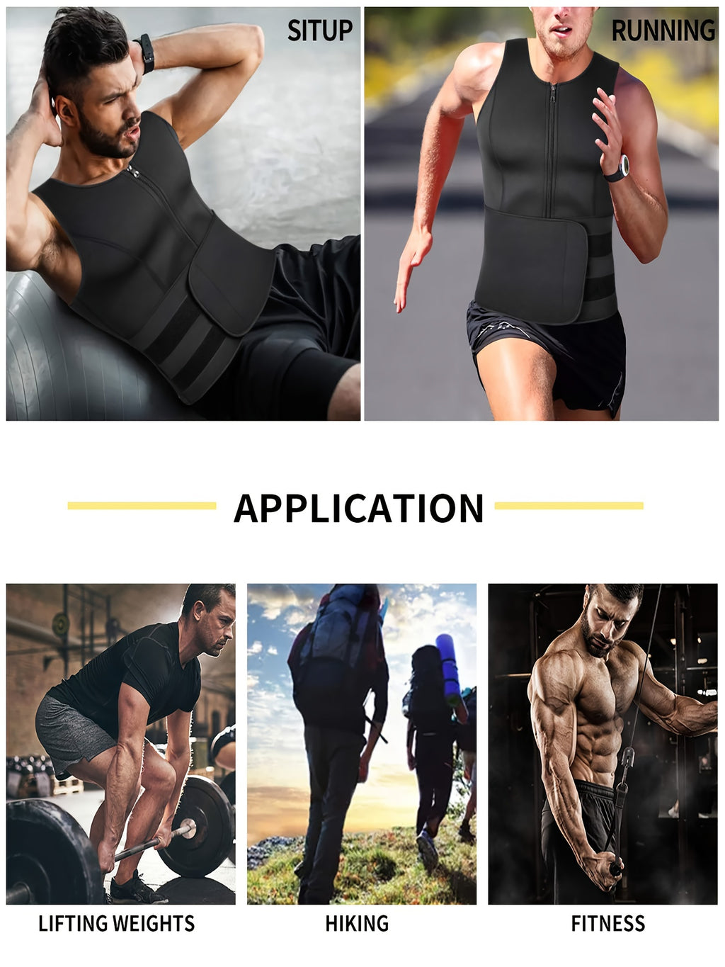 Men's Adjustable Compression Tank Top, Men's Waist Trainers