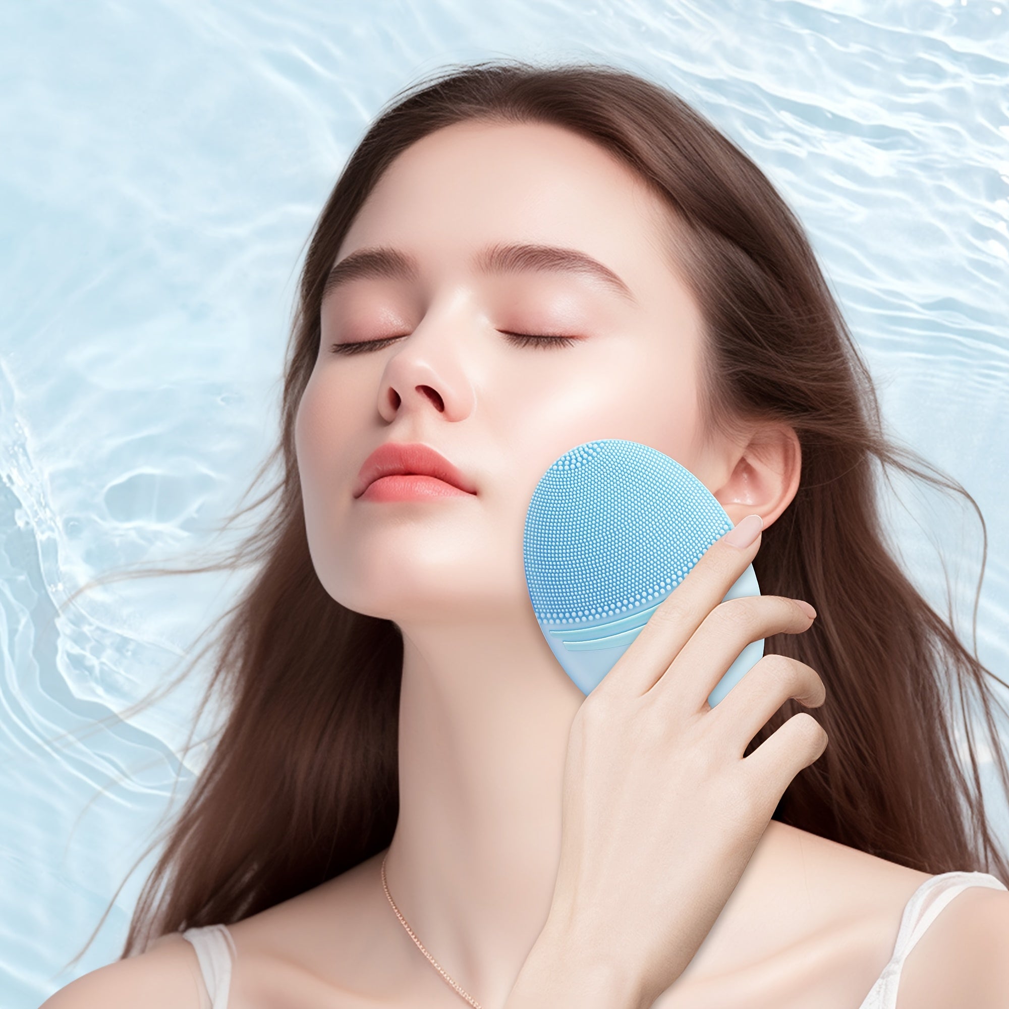 Facial Cleansing Brush, Skin care, Waterproof Face Brush for Deep Cleansing Blue