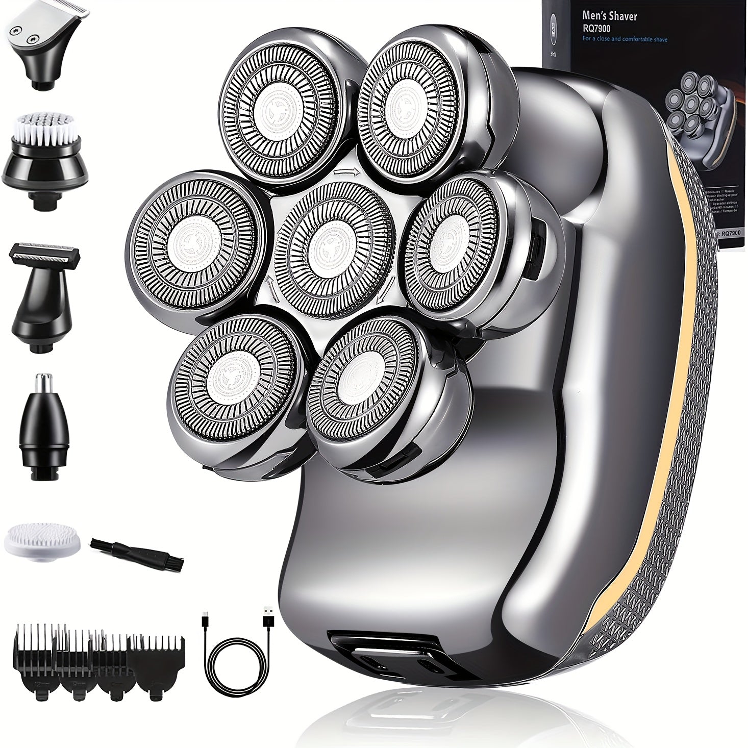 Men's Electronic Head Shaver Razor - Rechargeable Cordless Hair Shaving Razor