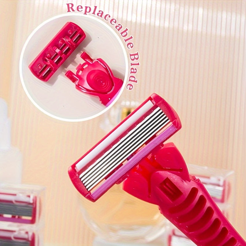 6-layer Manual Body Hair Razor Women Safety Razor Shaver Bikini Trimmer