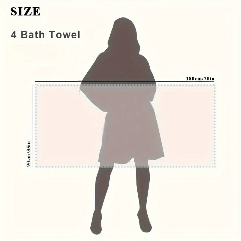 4 Pack Oversized Bath Towels Set