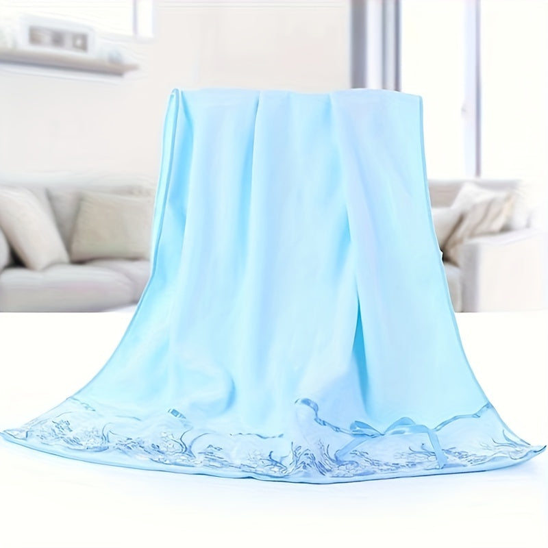 4pcs Floral Embroidered Towel Set, Ultra-Fine Fiber Towels