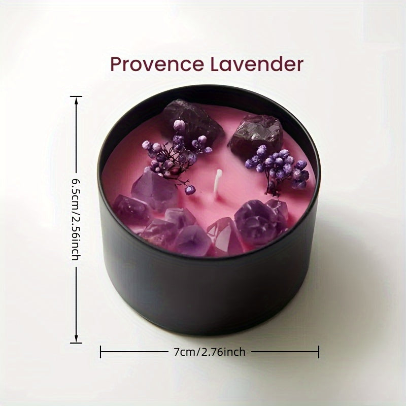 1pc Aromatherapy Crystal Candle Natural Soy Wax, 8OZ Natural Stone Candle