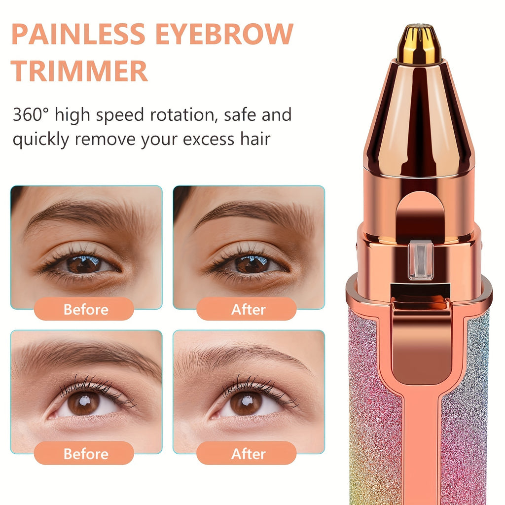 Facial Hair Removal For Women, 2-in-1 Electric Eyebrow Trimmer Hair Remover