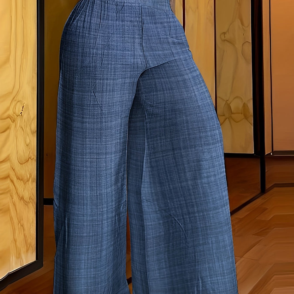 Elegant Solid Color Wide Leg Palazzo Pants