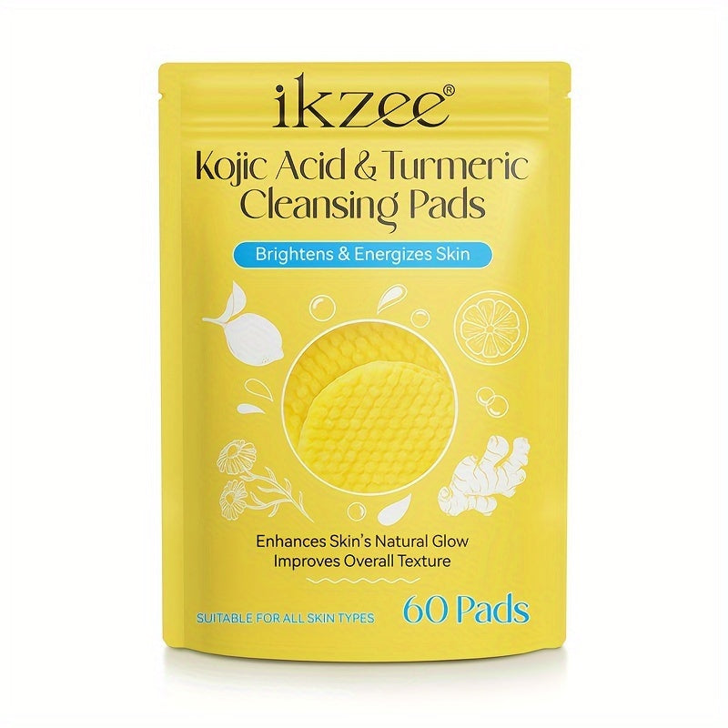 Kojic Acid & Turmeric Cleansing, 60 Pads for All Skin Types