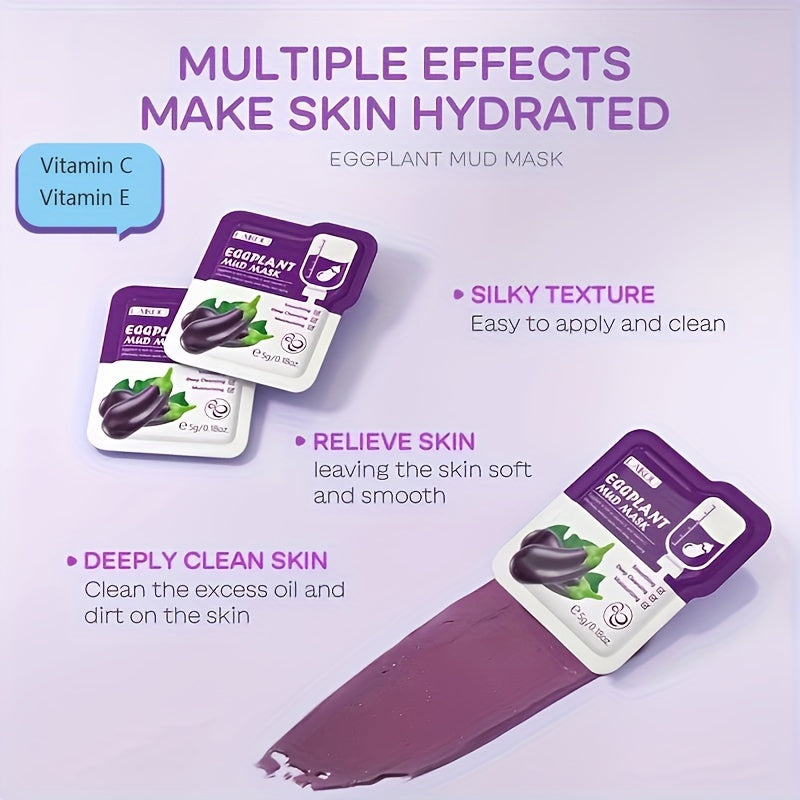 7pcs 5G Eggplant Mud Facial Mask Set